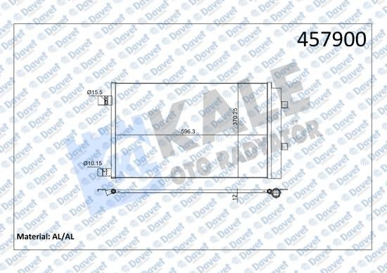 KALE 050ABC092 Klima Radyatoru Renault Megane Iv 1.5 Bluedci Euro Vi Kurutucu Ile Brazing 596×3x370x2x12 (Oe Urundur)
